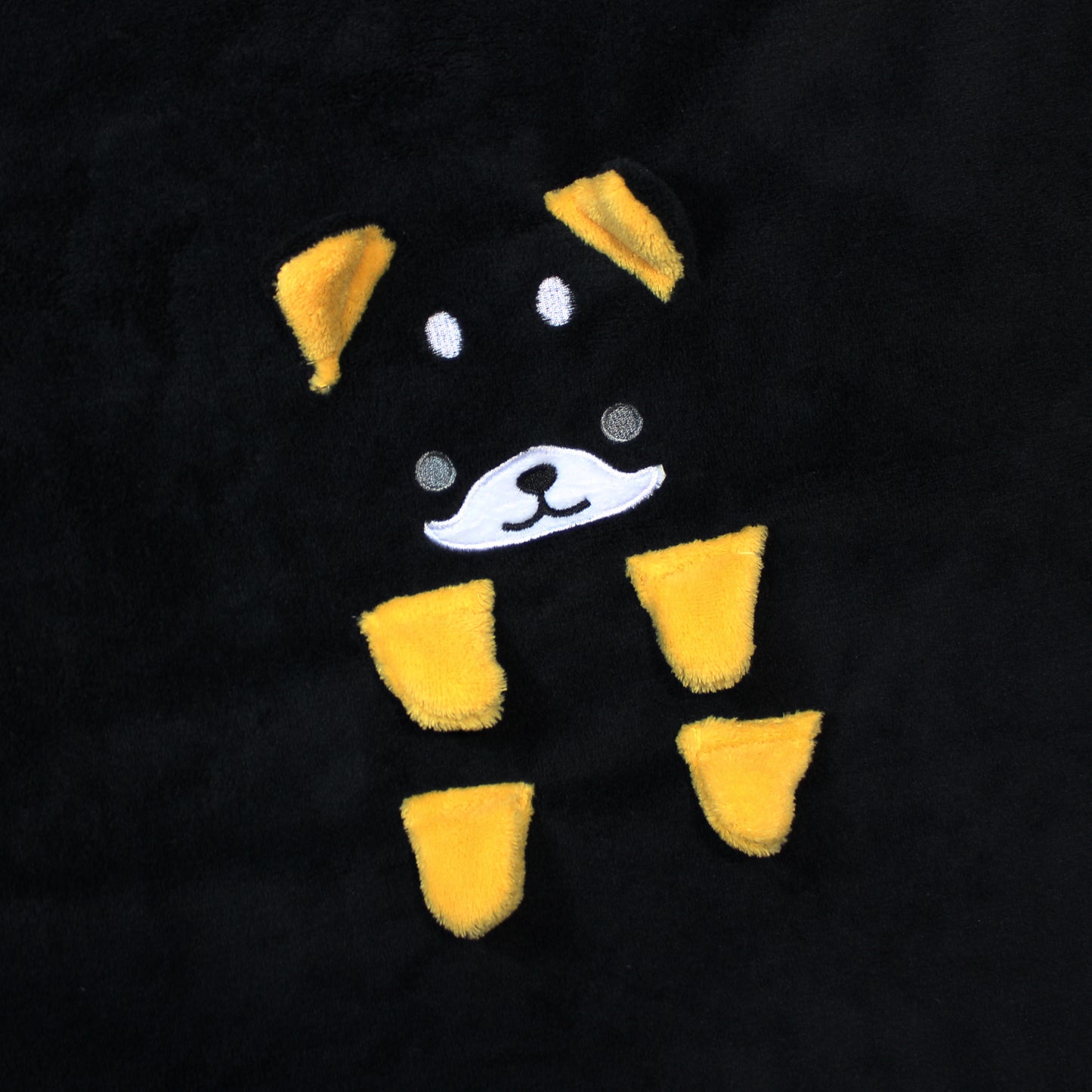 2-in-1 Soft Plush Blanket Black Dog