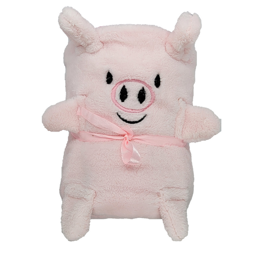 2-in-1 Soft Plush Blanket Plush Toy Pink Pig