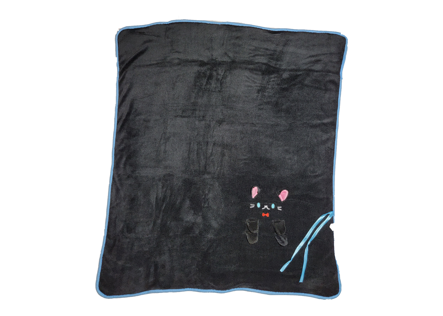 2-in-1 Soft Plush Blanket Black Cat