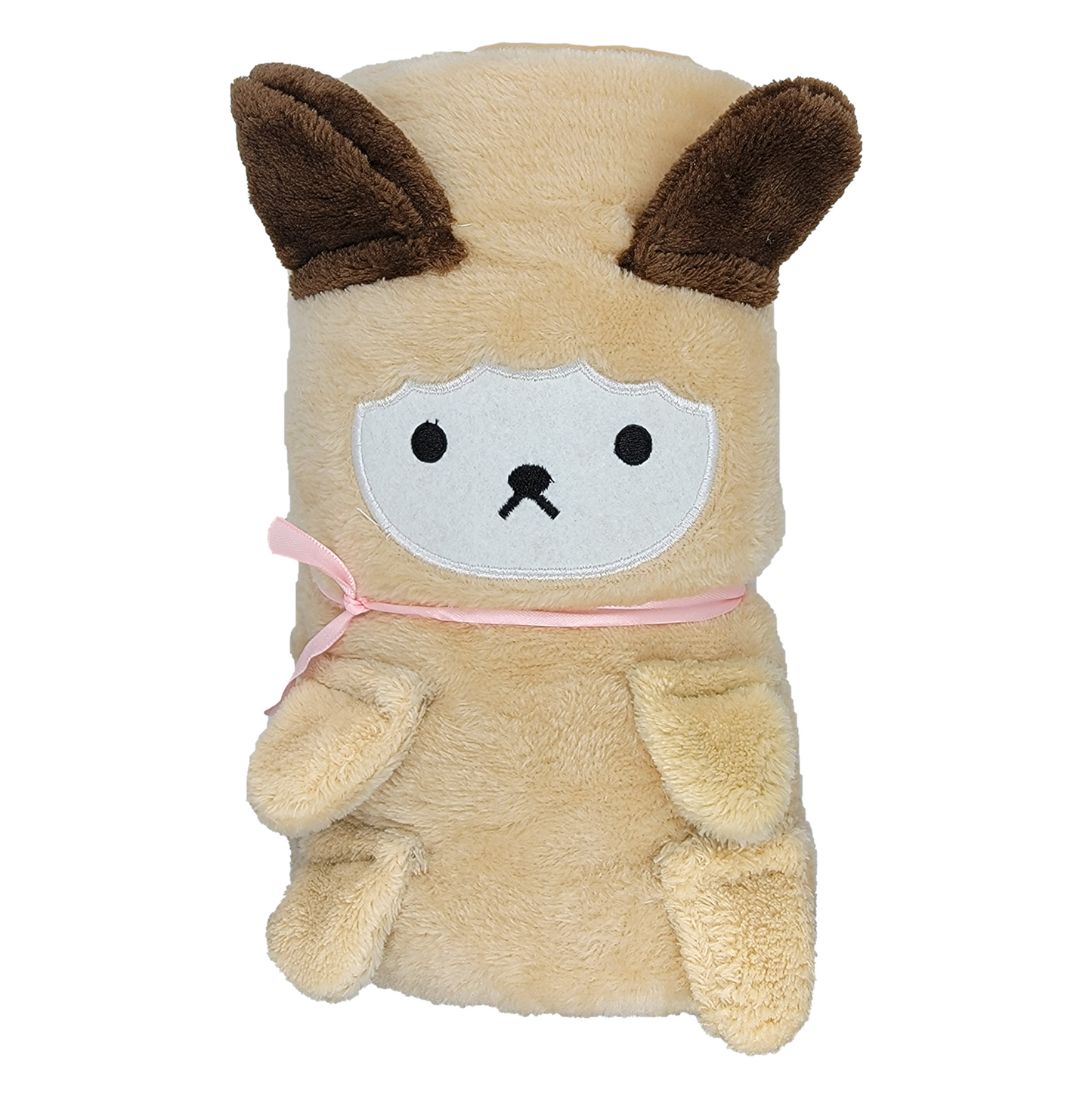 2-in-1 Soft Plush Blanket Brown Llama