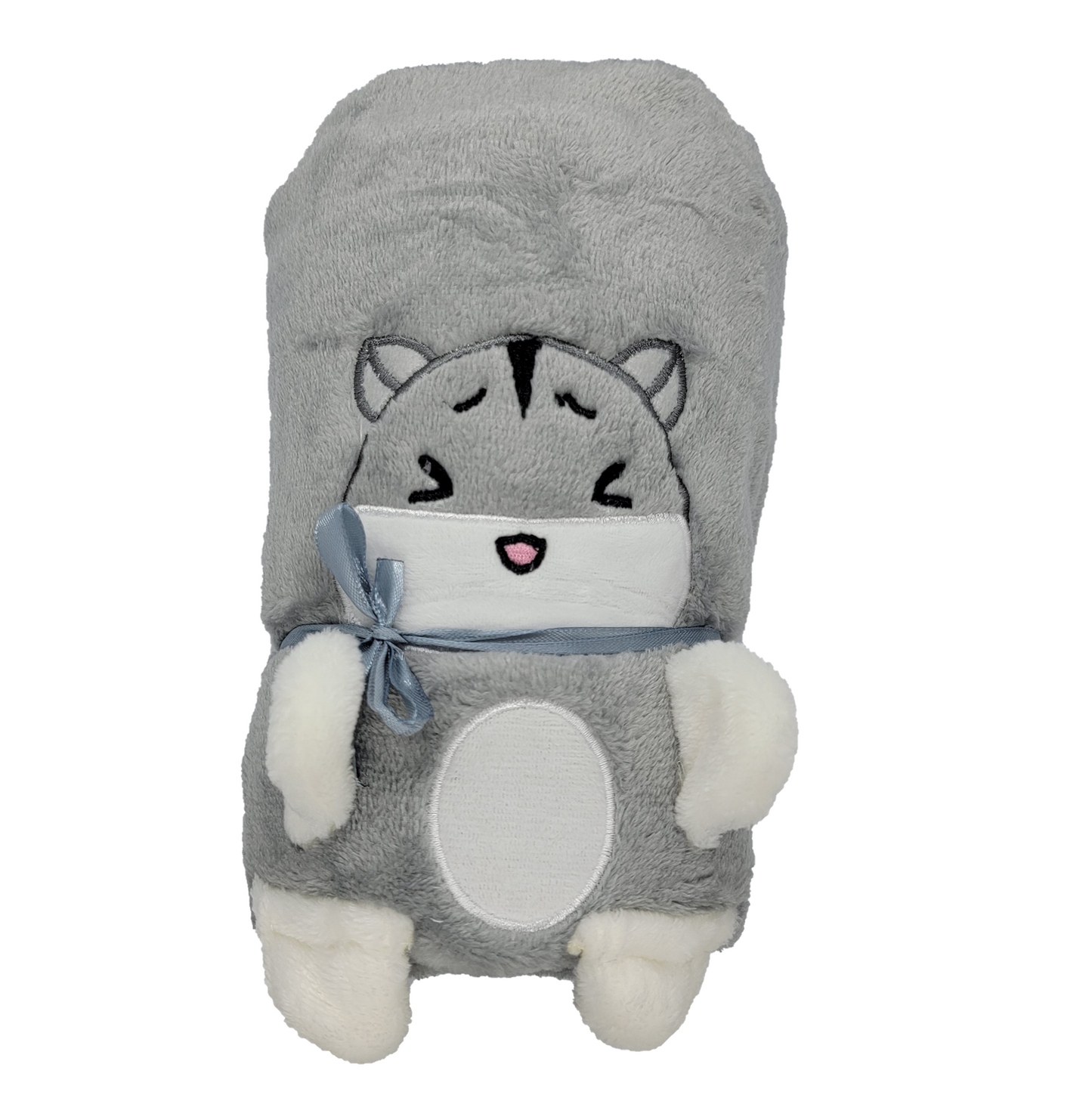 2-in-1 Soft Plush Blanket Plush Toy Grey Hamster