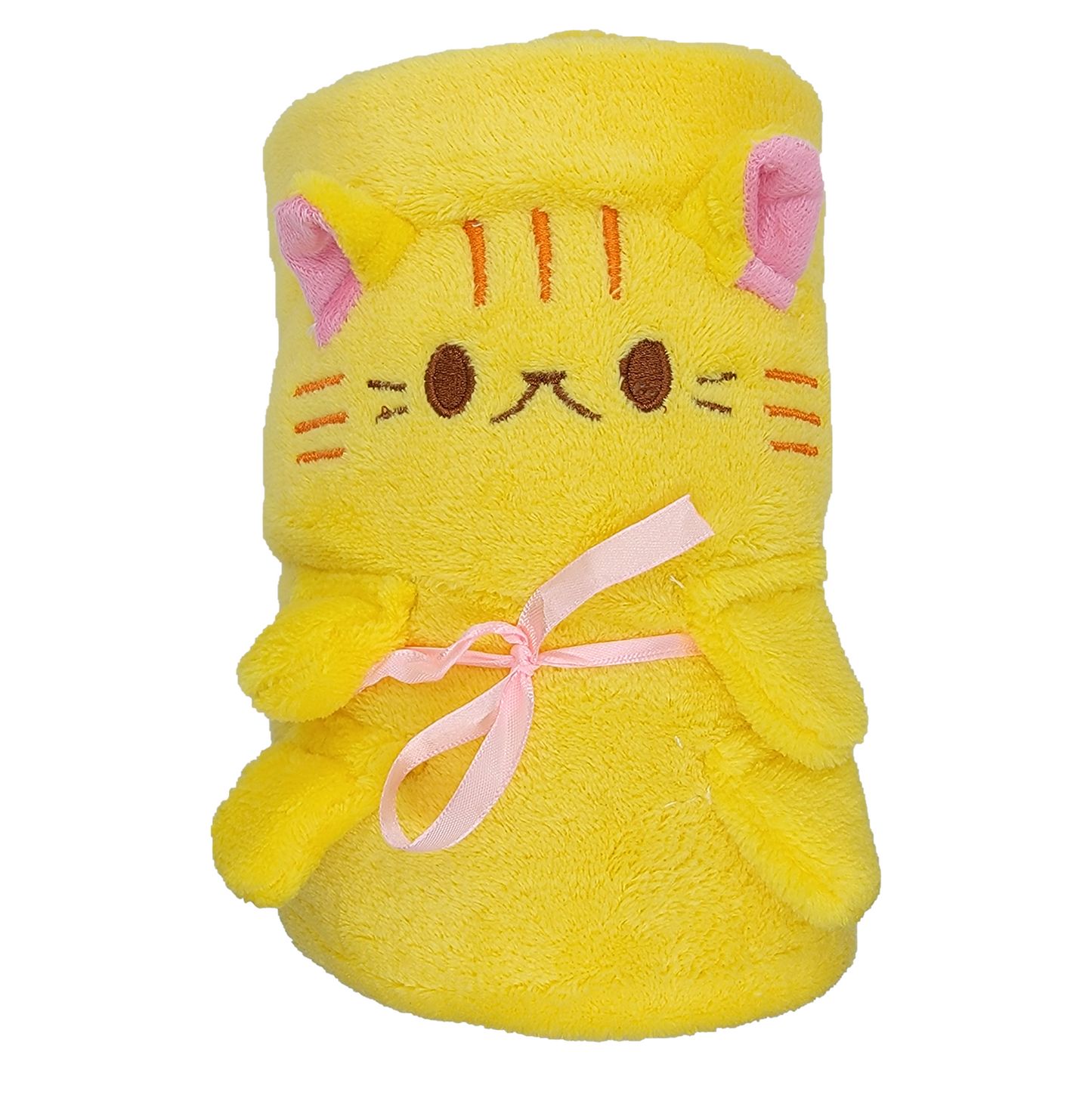 2-in-1 Soft Plush Blanket Plush Toy Yellow Cat