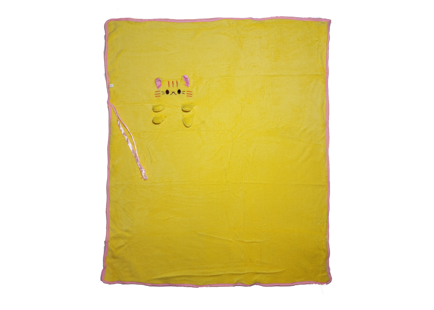 2-in-1 Soft Plush Blanket Plush Toy Yellow Cat